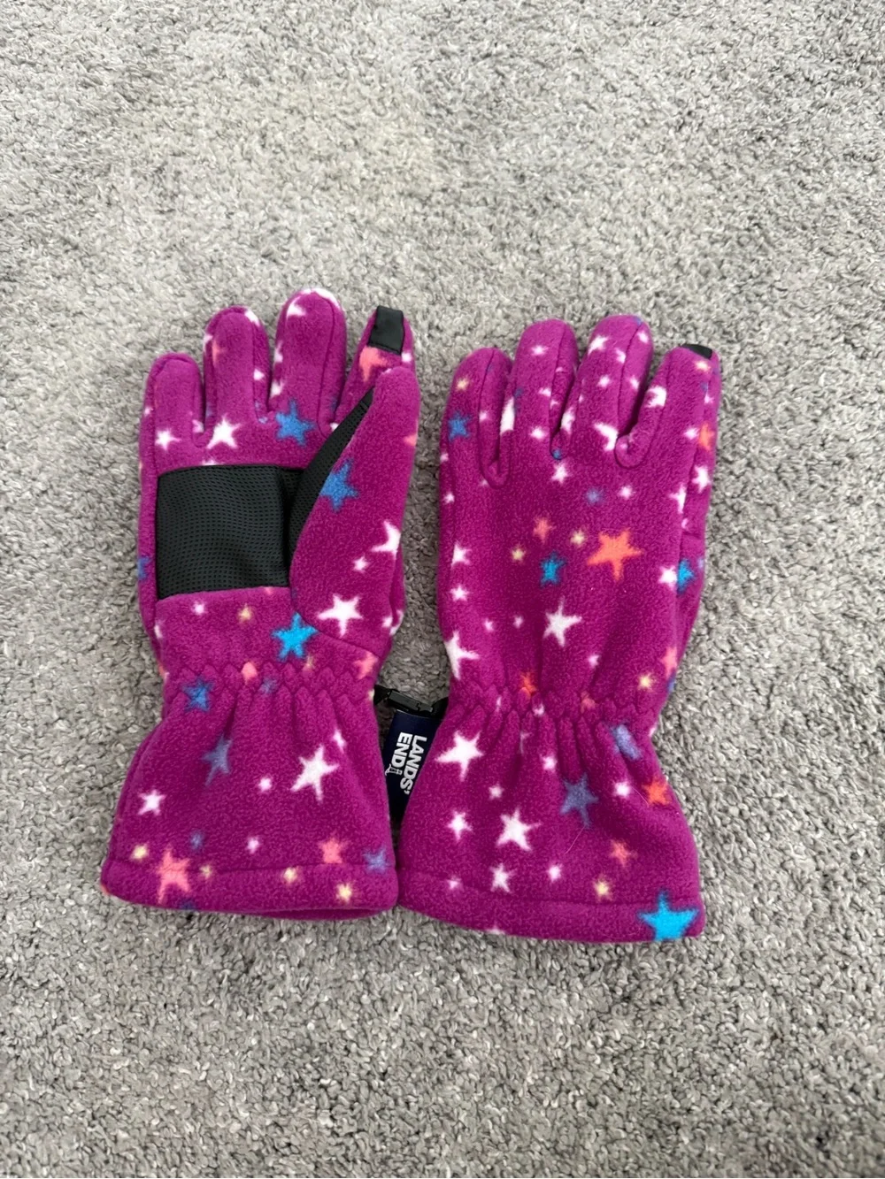 Lands' End Kids Star Fleece Gloves Size Medium